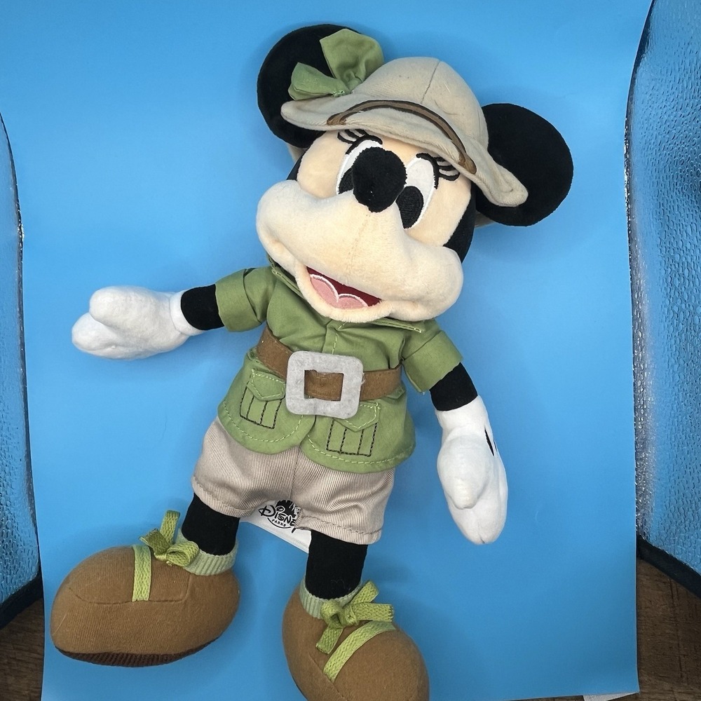 11" Disney Safari Animal Kingdom Minnie Mouse Jungle Stuffed Plush Toy - Picture 5 of 16